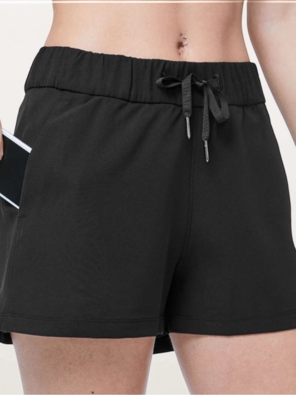 Lululemon On The Fly Shorts Black 2.5” Luxtreme Drawstring Athleisure Size 4